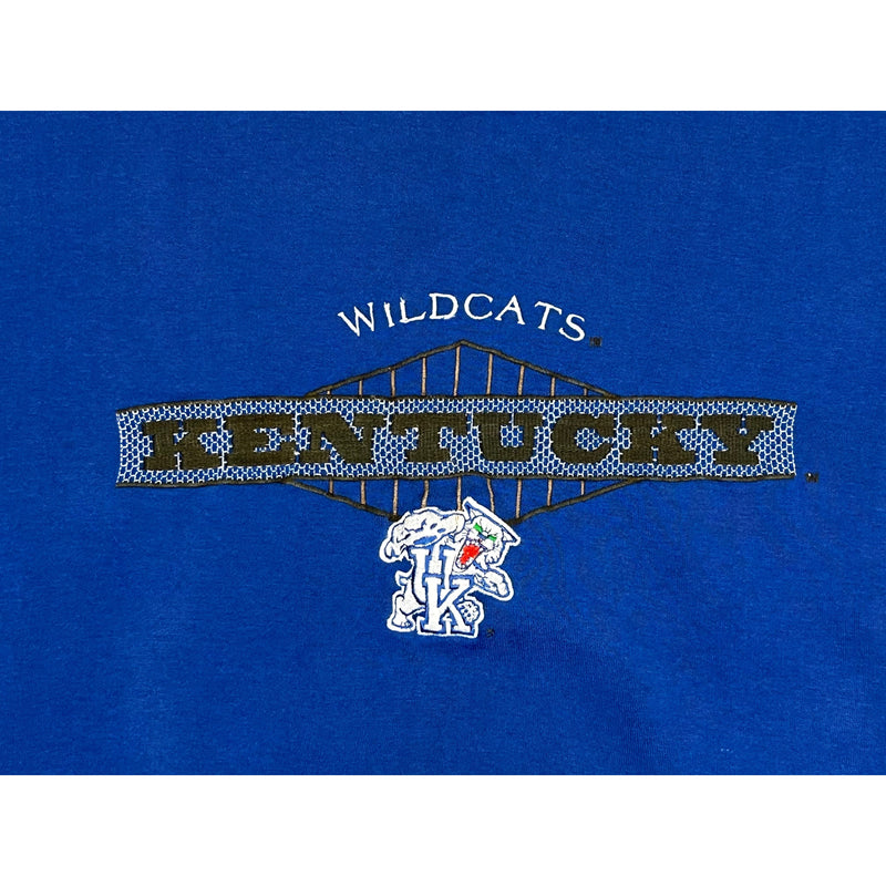 (90s) Kentucky Wildcats Starter Embroidered NCAA Blue Crewneck