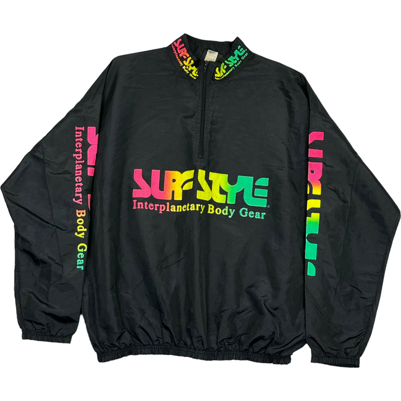 Vintage 90s SURF STYLE Pullover Windbreaker Jacket Iridescent 