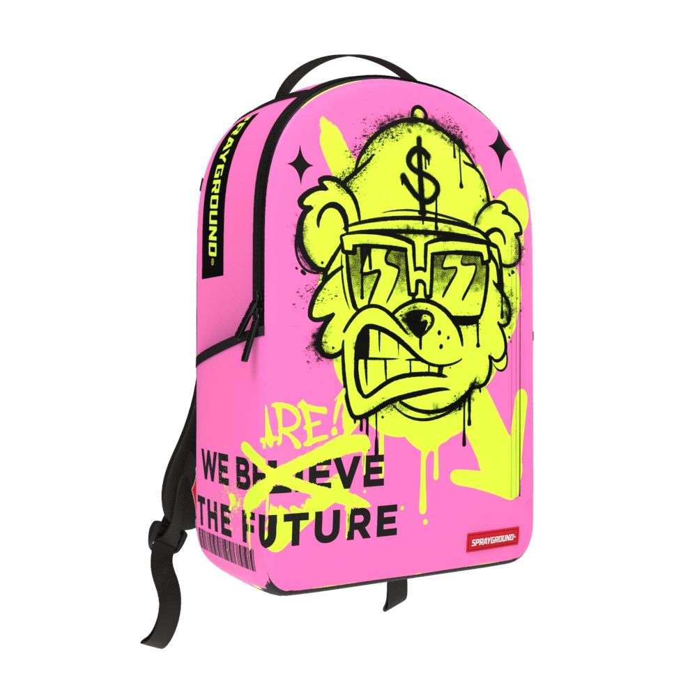 SP4490 Sprayground Money Bear Graffiti Backpack Pink
