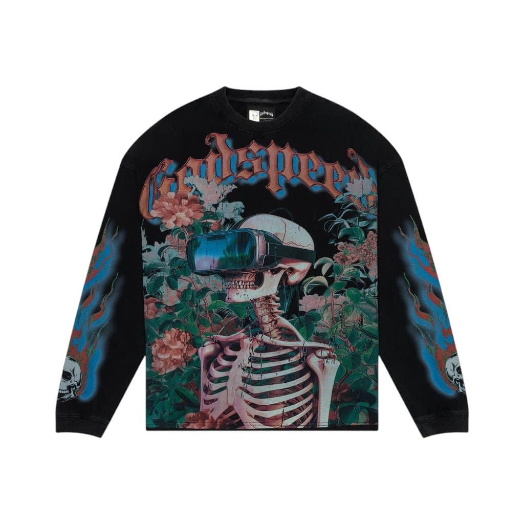 SP882 Godspeed Vision Flowers L/S Thermal Black Wash