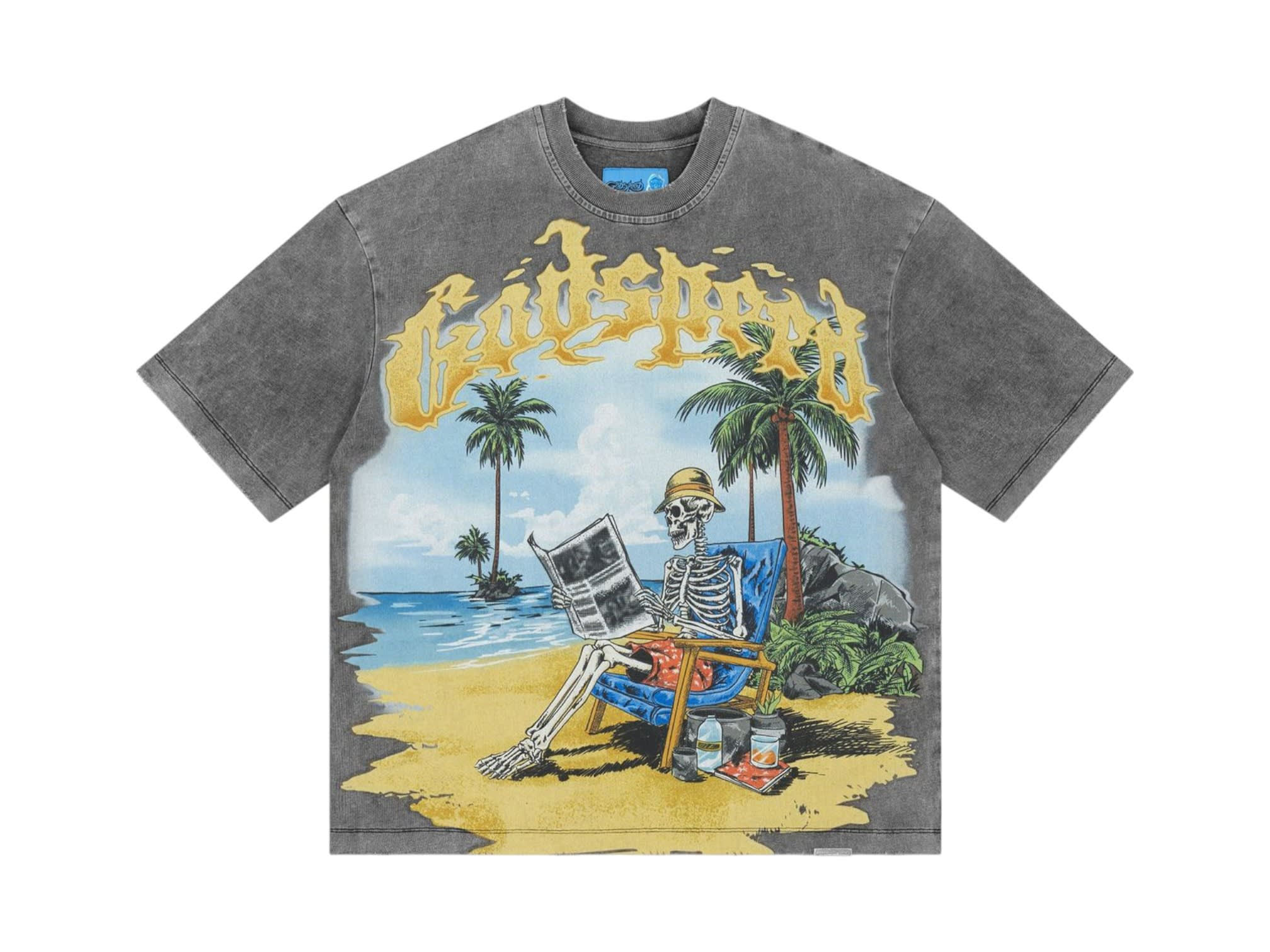 SP15622 Godspeed Skeleton Beach II T-Shirt NG Grey Wash