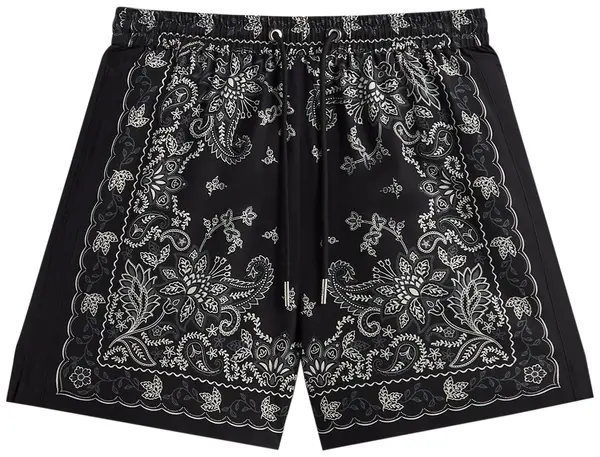 SP12860 Kith 101 Vintage Floral Bandana Active Short 'Black'