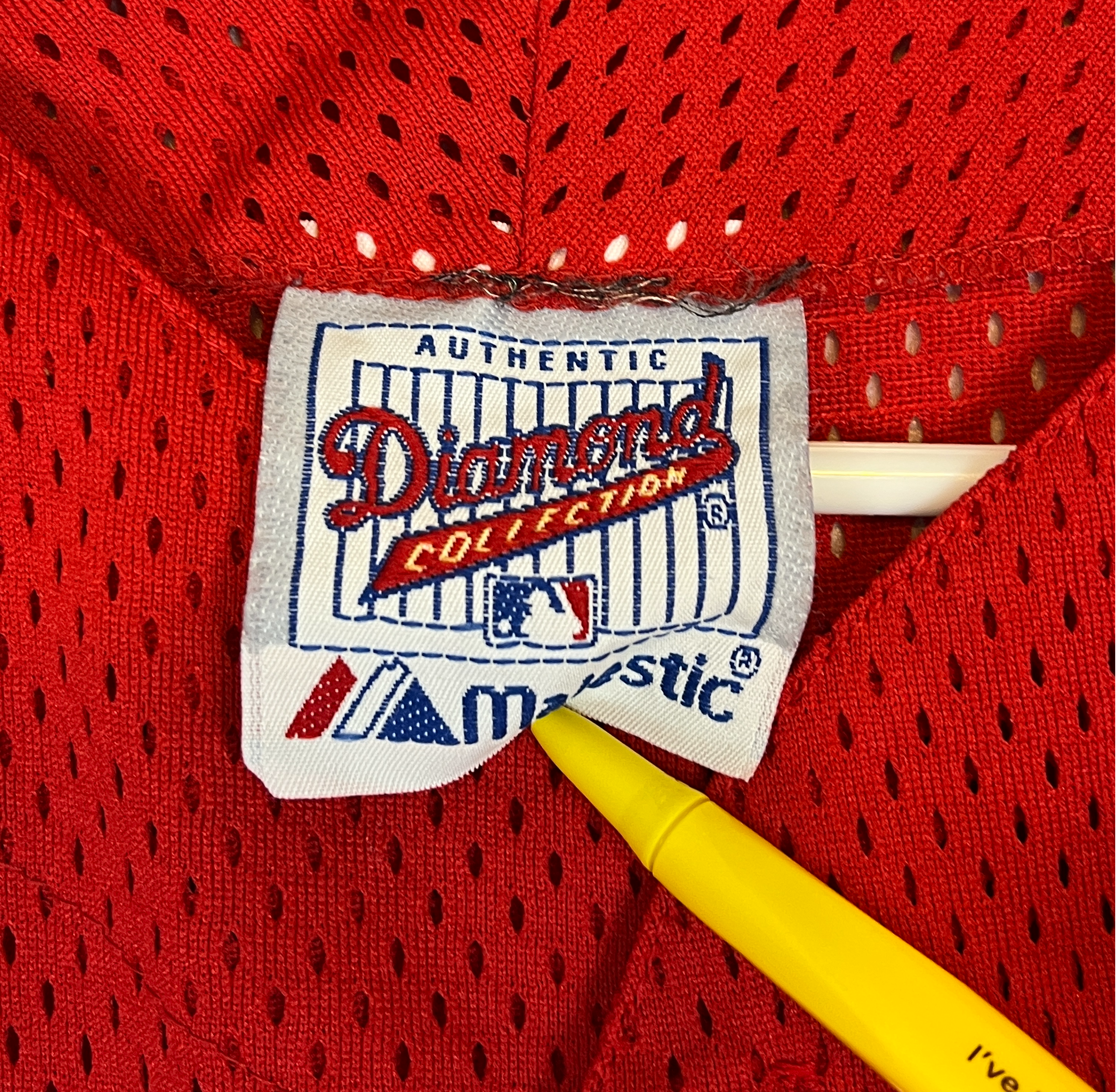 413699 (90s) Philadelphia Phillies Majestic Mesh Red Jersey