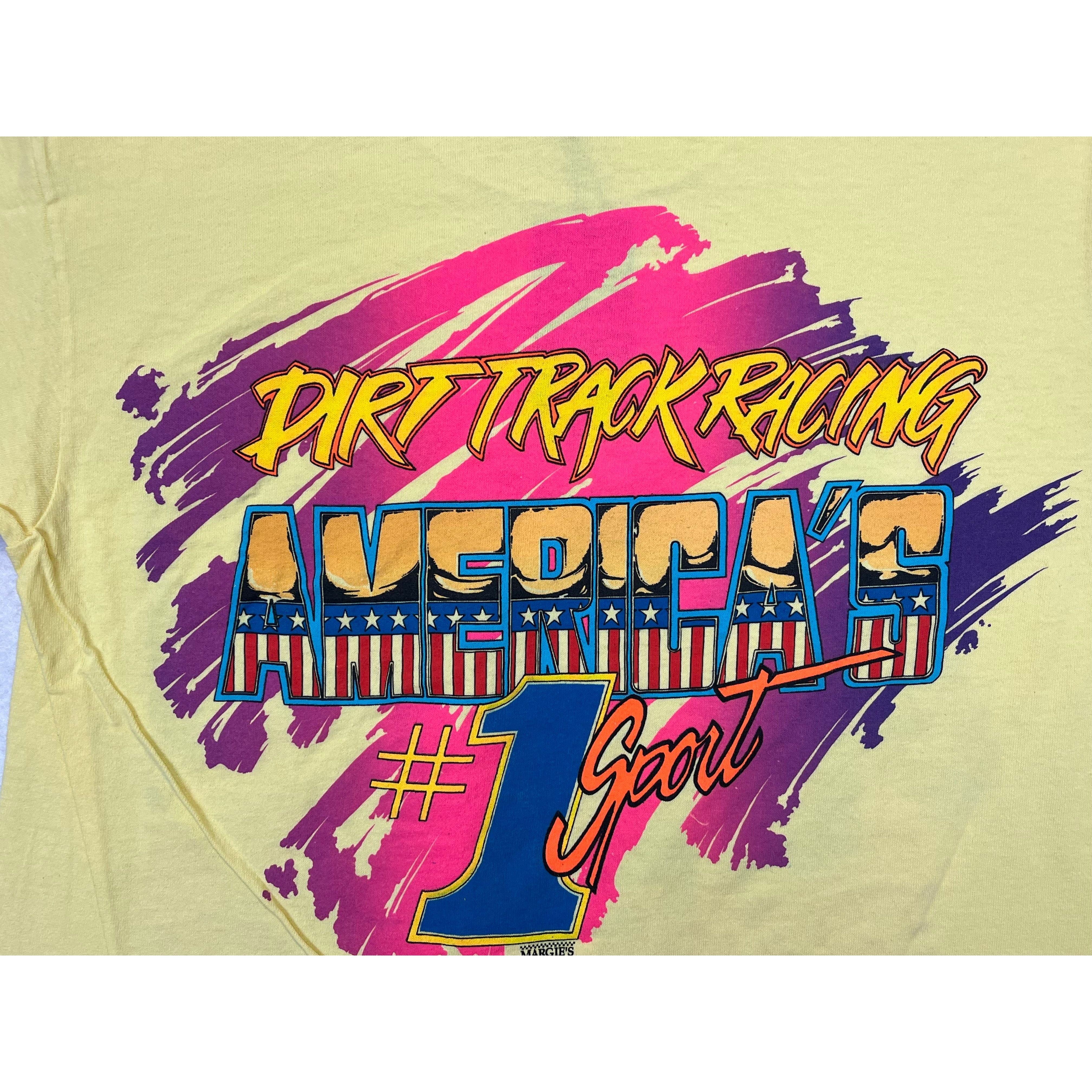 268954 (1990) Bad Habit, Dirt Track Racing Double Sided Yellow T-Shirt m
