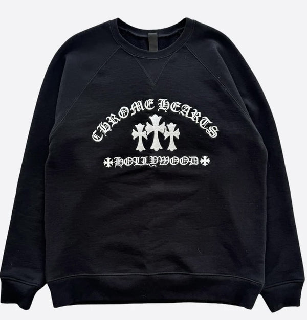 Chrome Hearts Triple Cross Embroidered Sweater 'Black'