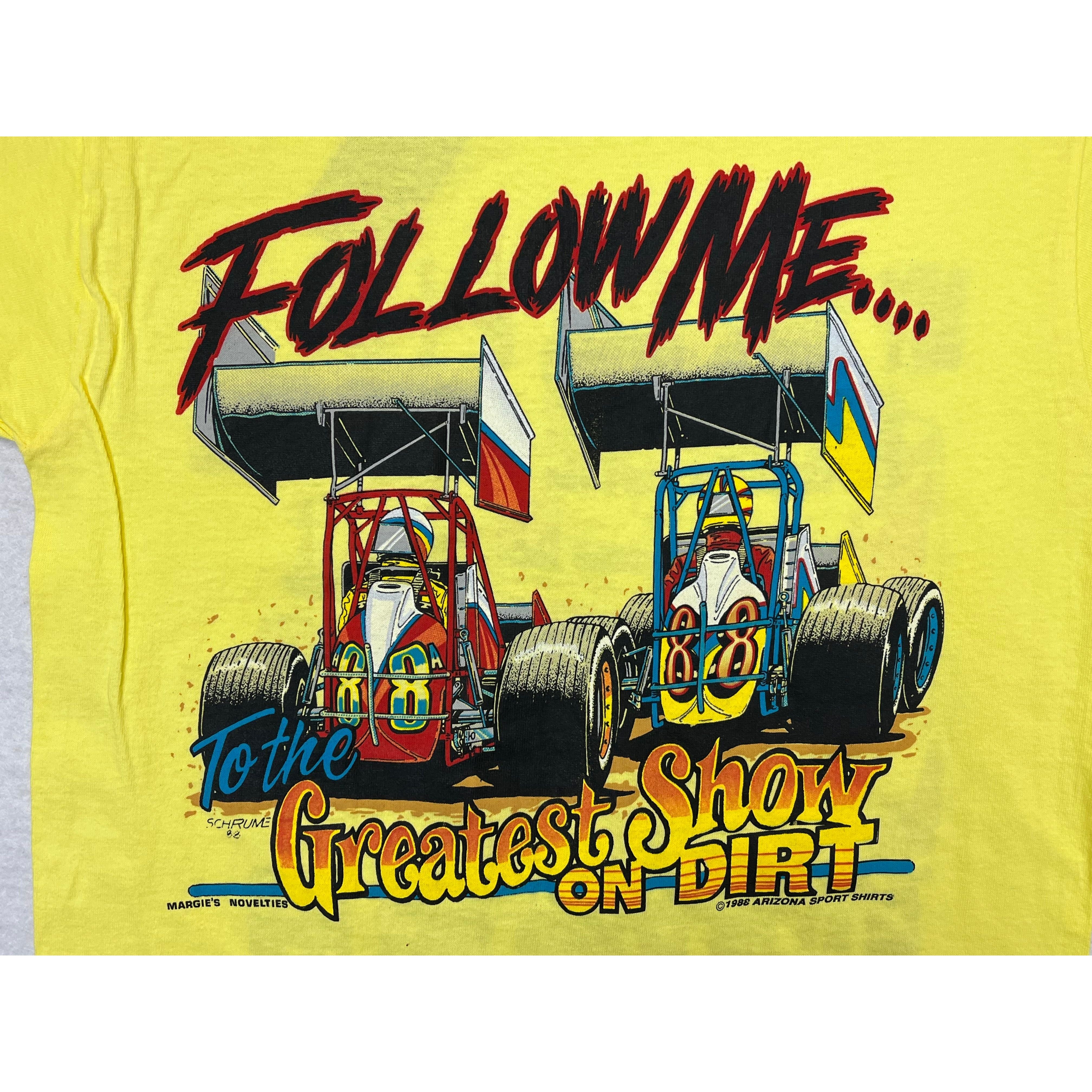 269010 (1988) I'm Gonna Miss My Wife, Sprint Car Dirt Racing Yellow T-Shirt s