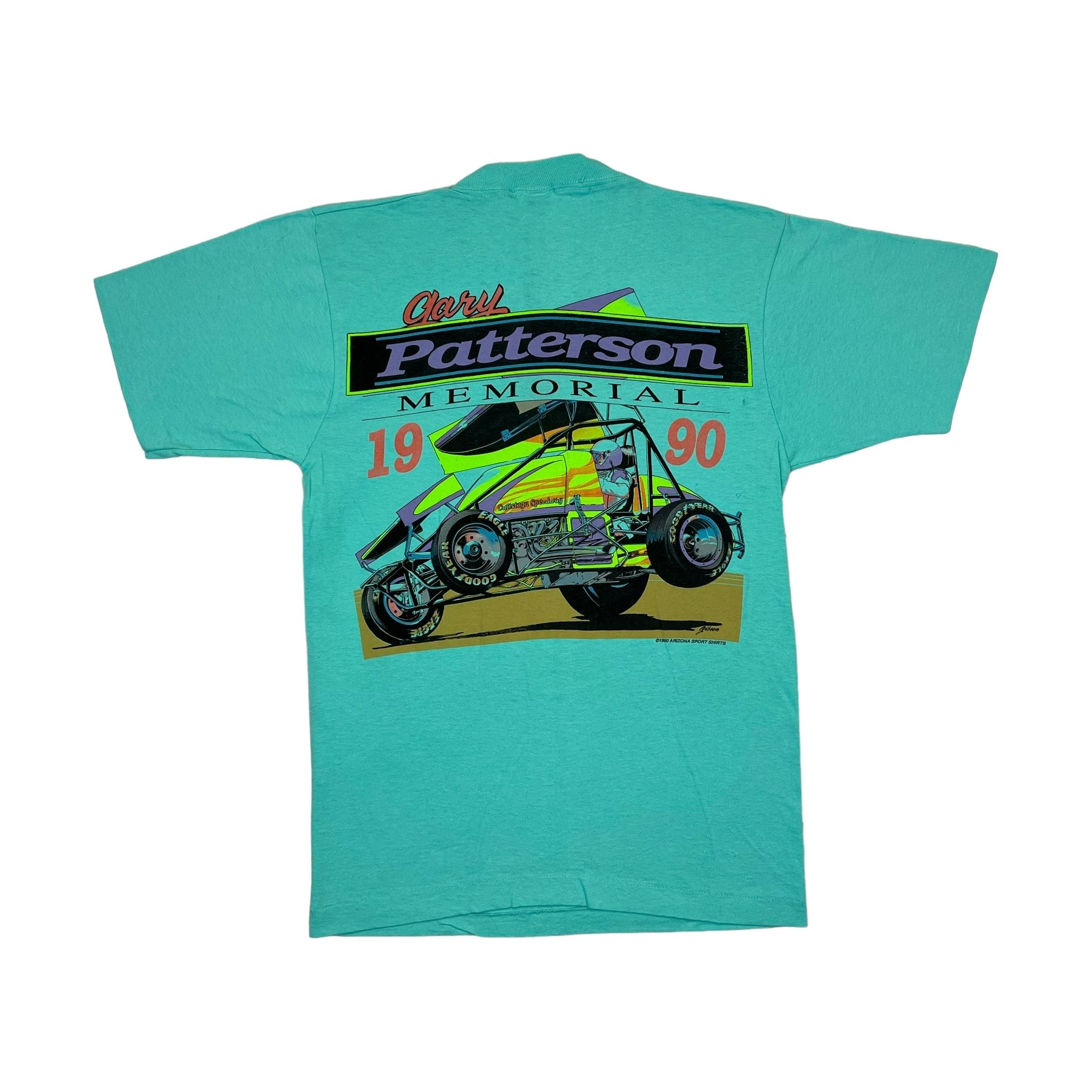 268961 (1990) Gary Patterson Memorial Double Sided Racing Sea Green T-Shirt