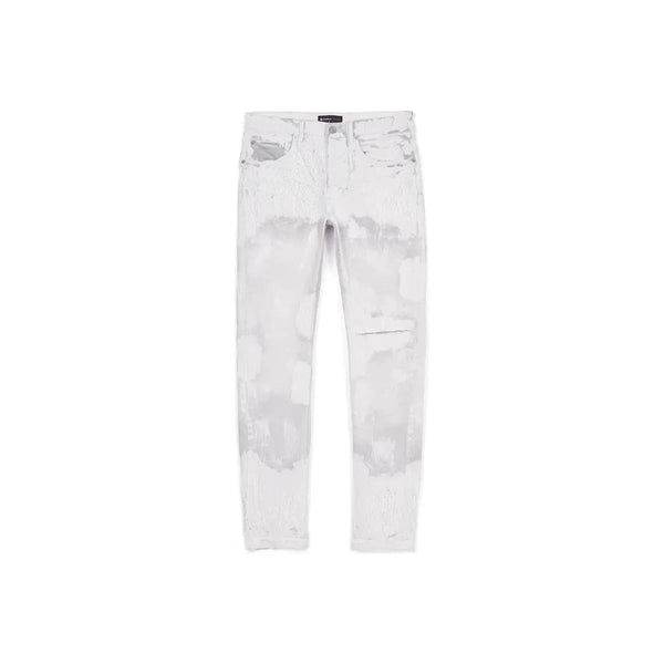 PURPLE BRAND FADED ECRU CRACKLE JEANS