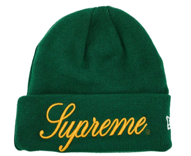 Supreme New Era Script Beanie 'Green'