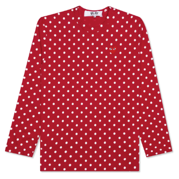 Comme des Garçons PLAY Polka Dot Long-Sleeve T-Shirt 'Red'