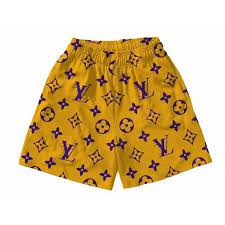 282571 Bravest Studios Lakeshow Monogram LV Shorts 'Gold'