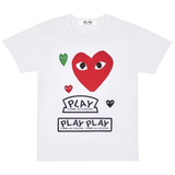 Comme des Garcons PLAY Play Multi Logo Red Heart T-shirt 'White'