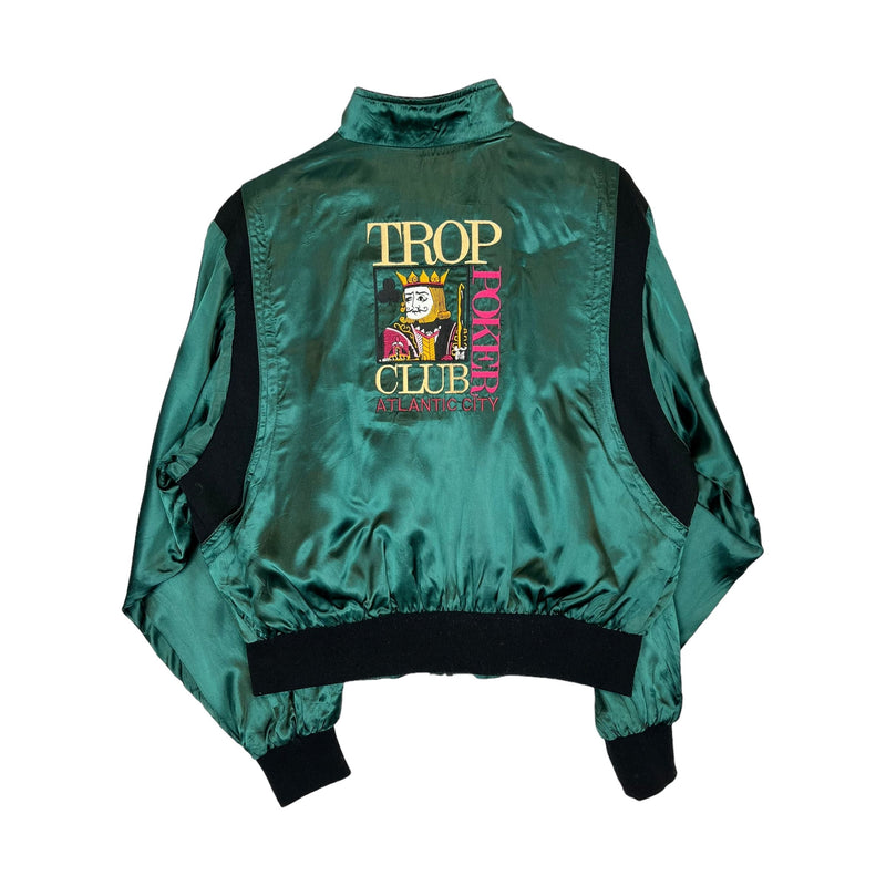 (80s) Tropicana Poker Club Atlantic City Casino Satin Jacket