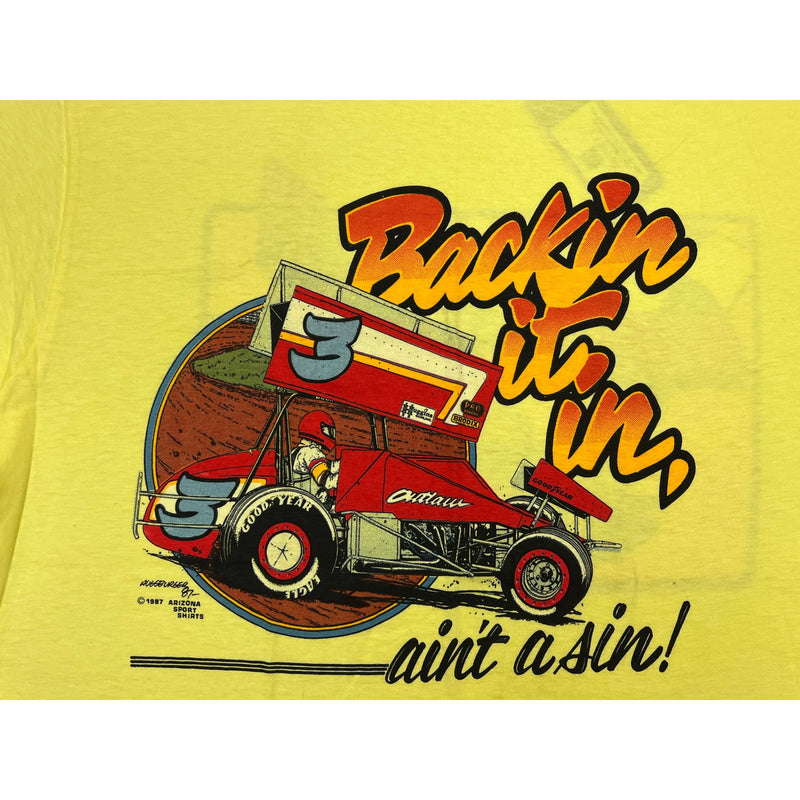 (1987) Backin' It In, Ain't a Sin NARC Racing Club Yellow T-Shirt