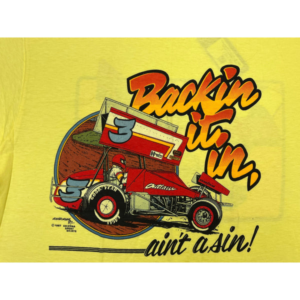 (1987) Backin' It In, Ain't a Sin NARC Racing Club Yellow T-Shirt