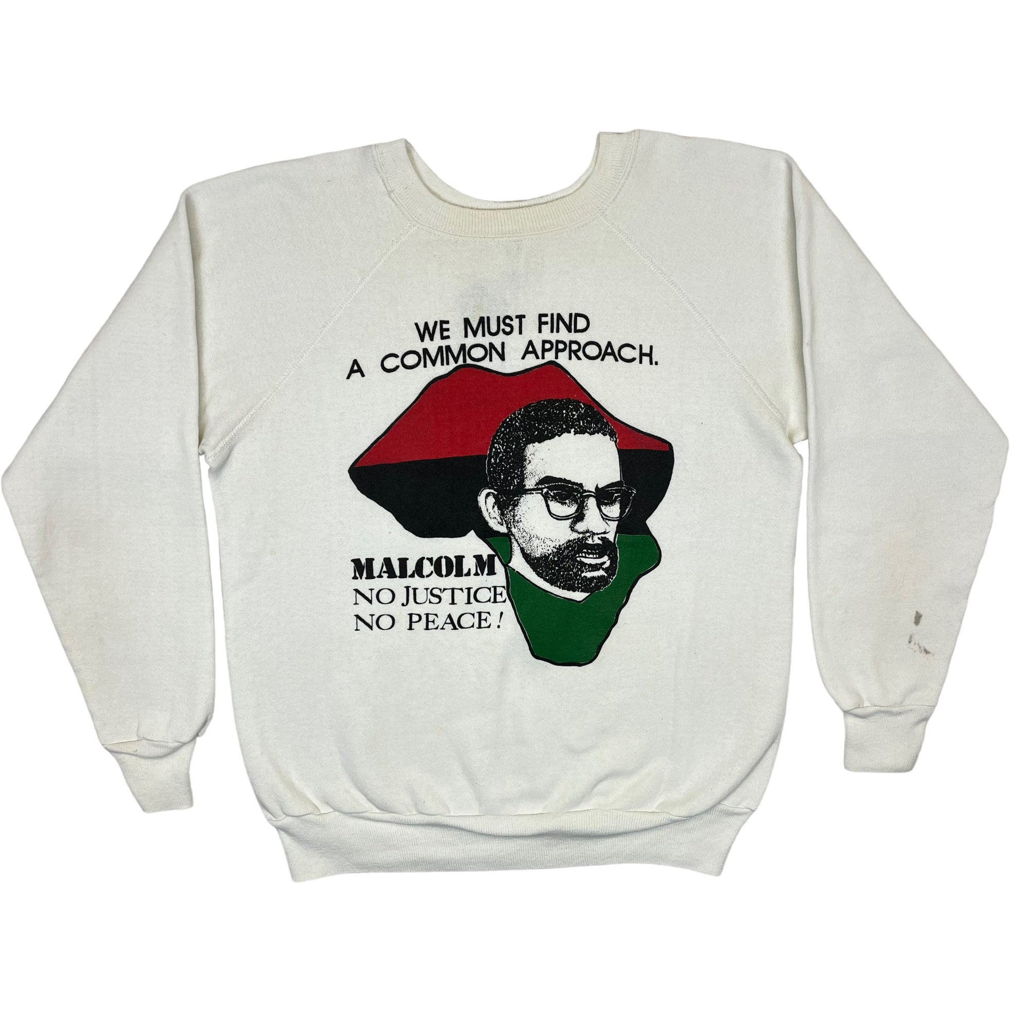 275694 (90s) Malcolm X No Justice, No Peace Black History Crewneck