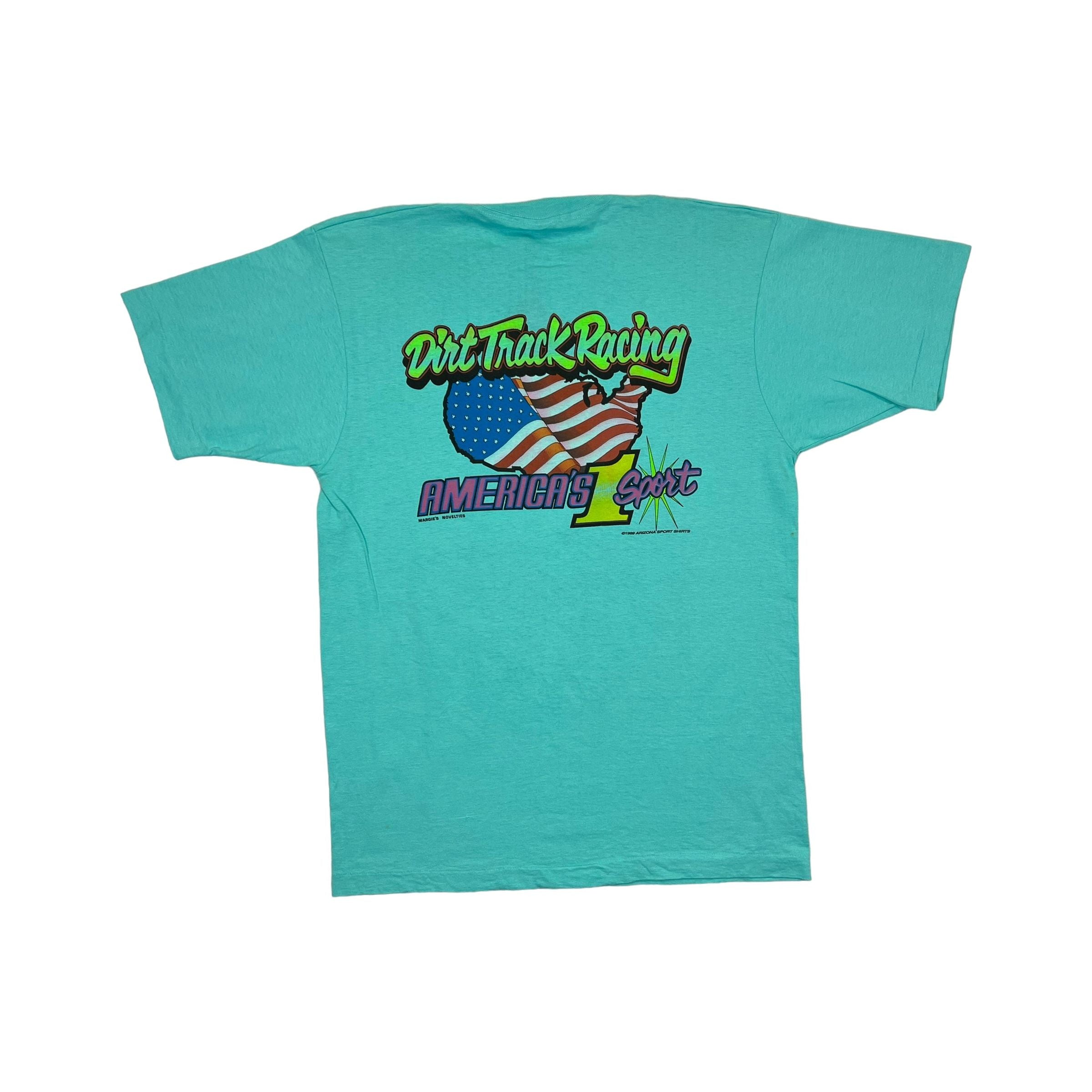 268987 (1990) Mud, Sweat, & Gears Sprint Car Dirt Racing Sea Green T-Shirt