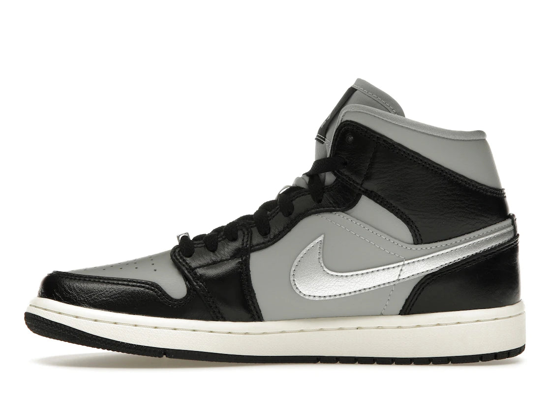 340825 Jordan 1 Mid SE Black Metallic Silver (Women's)