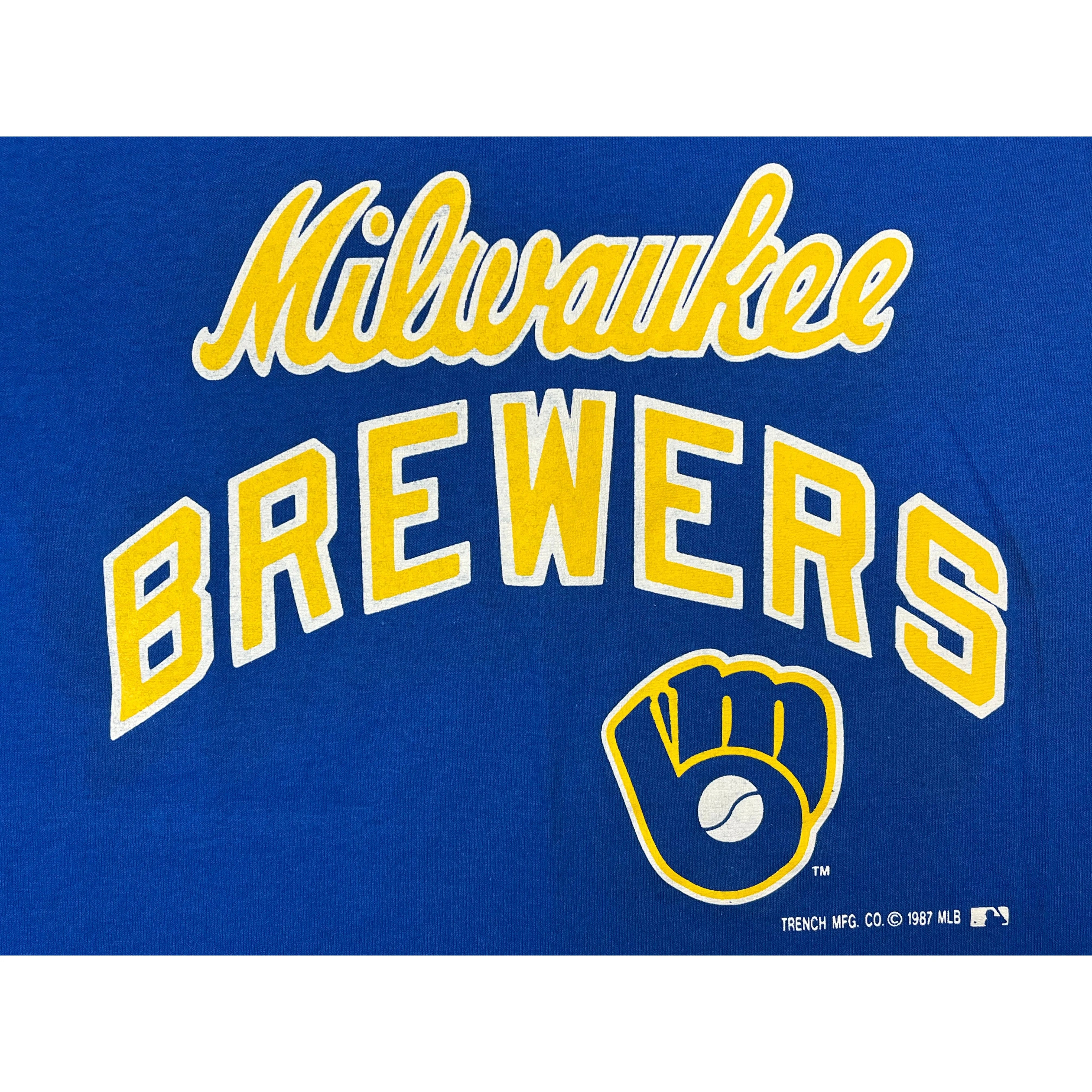 269505 (1987) Milwaukee Brewers MLB Trench Blue T-Shirt w/ Tags m