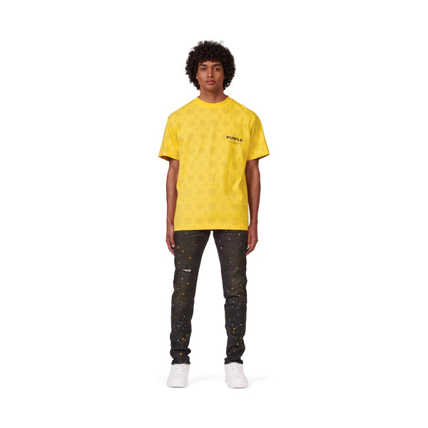 Purple Brand Textured Monogram Cyber Yellow Tee