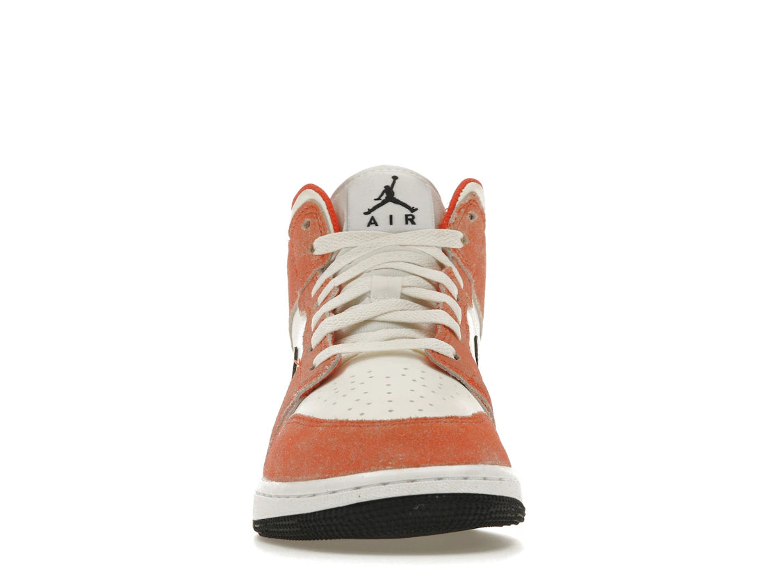 587611 Air Jordan 1 Mid SE GS 'Orange Suede'