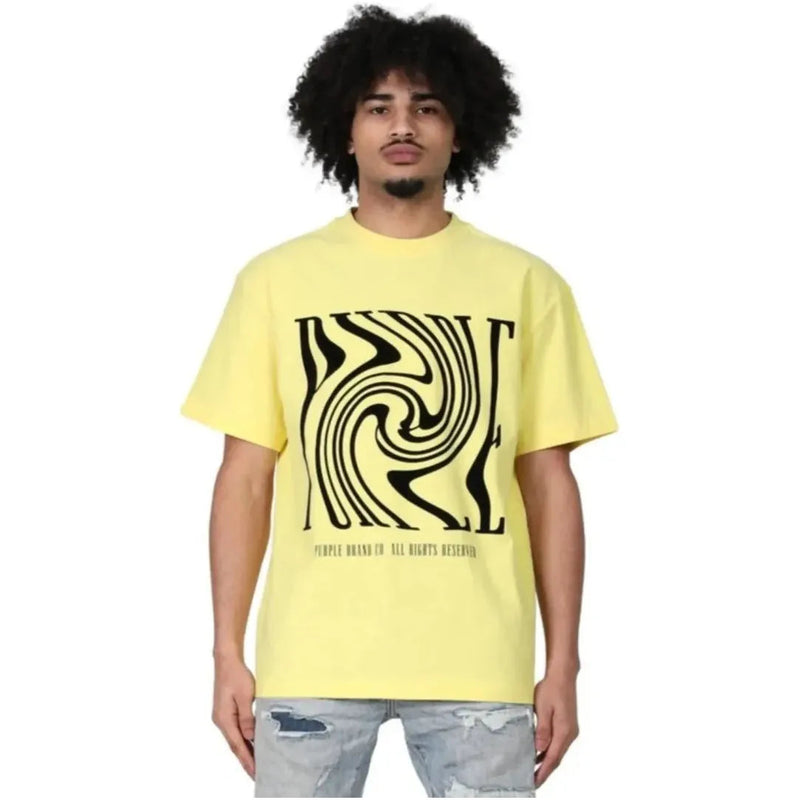 Purple Brand Textured Jersey SS Tee Swirl Limelight