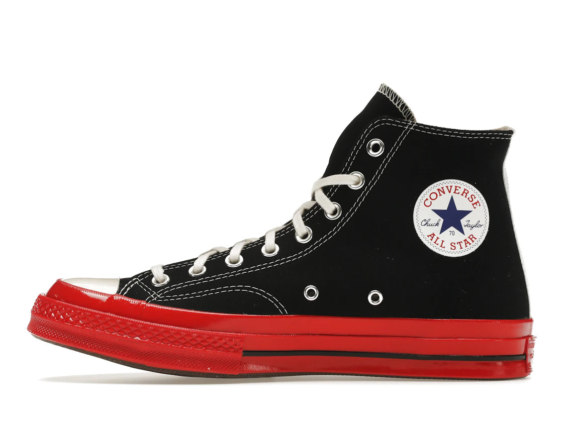 779294 Converse Chuck Taylor All Star 70 Hi Comme des Garcons PLAY Black Red Midsole