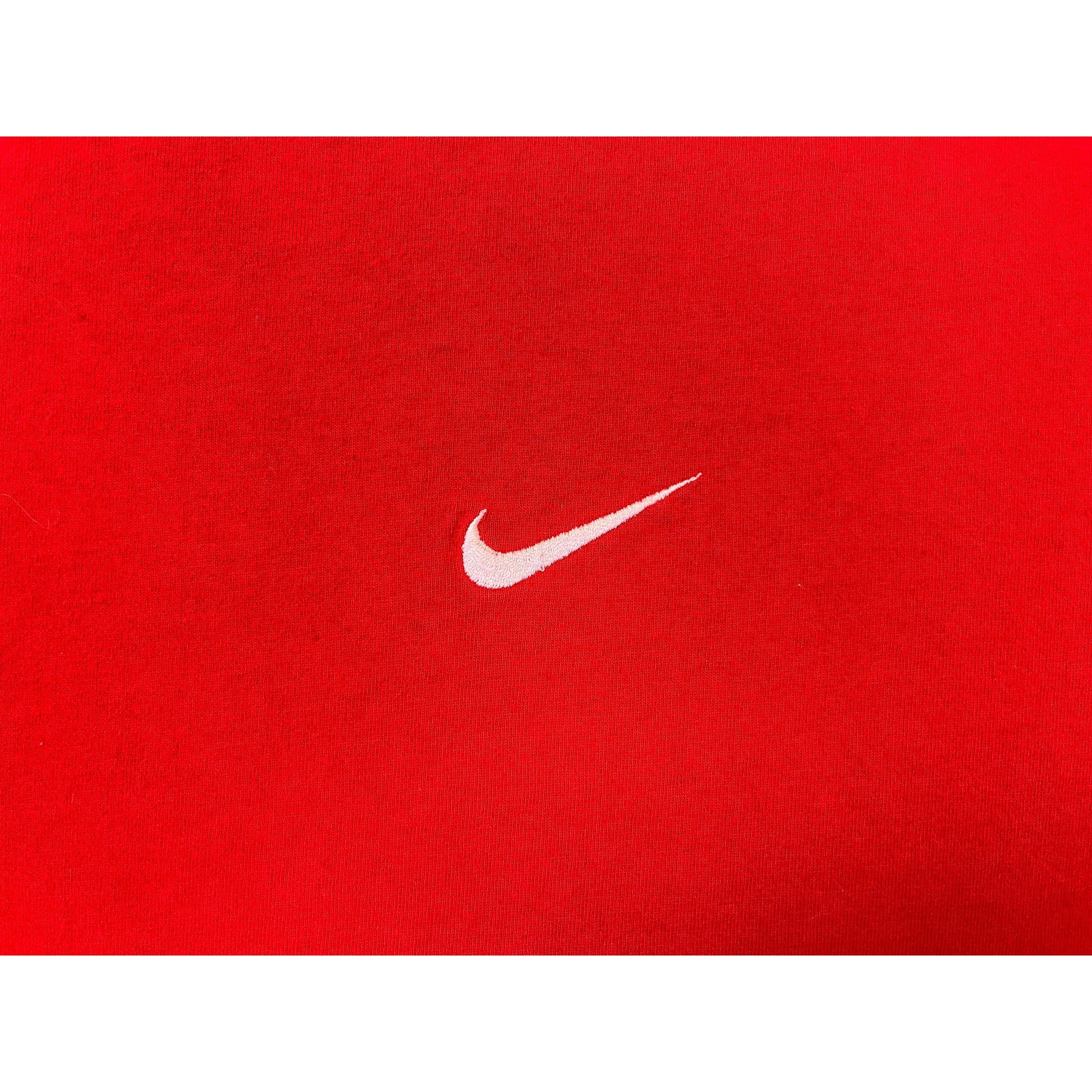 338034 (90s) Nike Essential Swoosh Made in USA Red T-Shirt