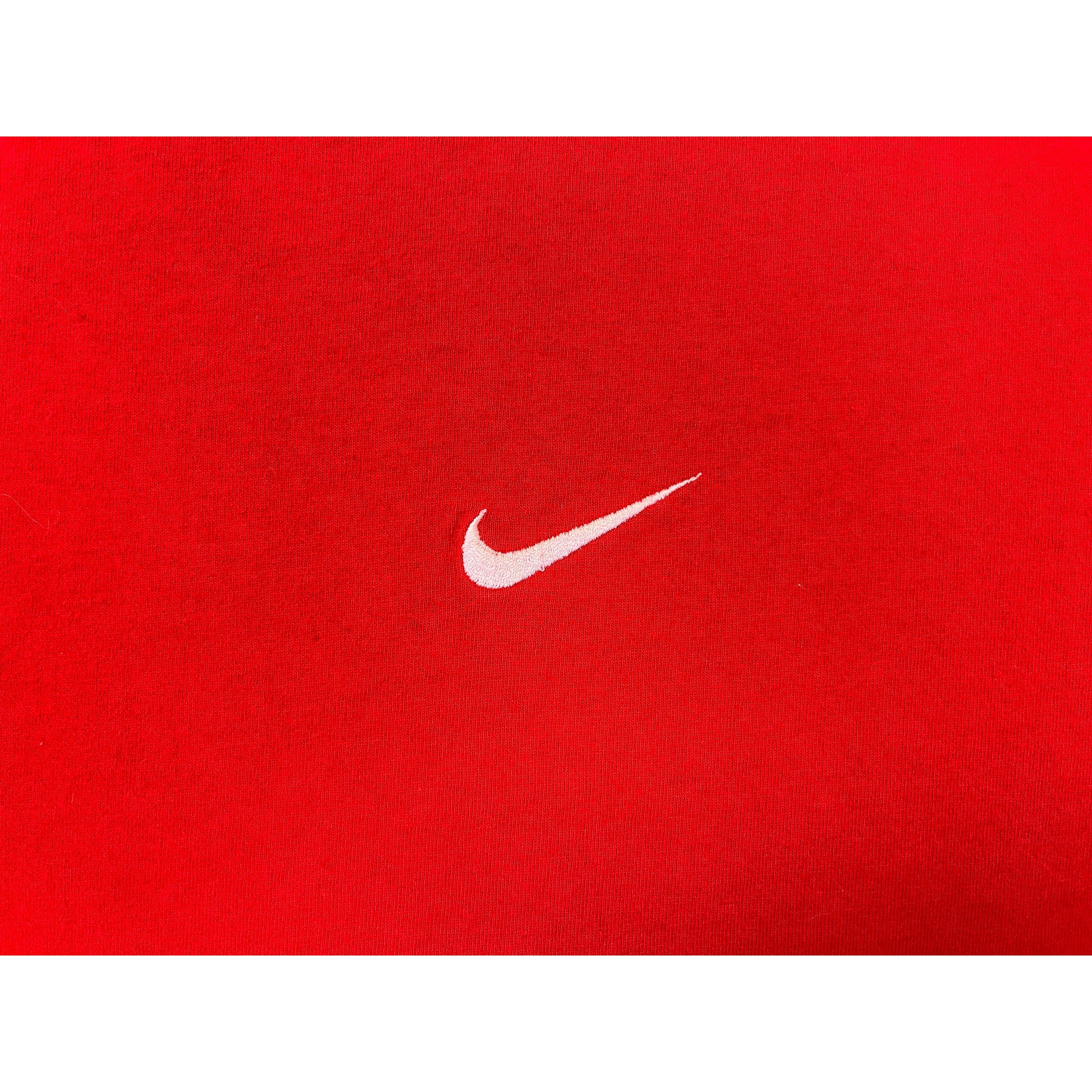 338034 (90s) Nike Essential Swoosh Made in USA Red T-Shirt