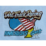 (1990) Shit Happens, Sprint Car Racing Double Sided Baby Blue T-Shirt