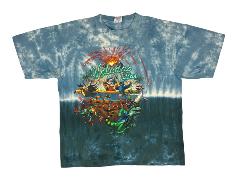 (90s) Jimmy Buffett's Margaritaville Volcano Bar Tie Dye T-Shirt