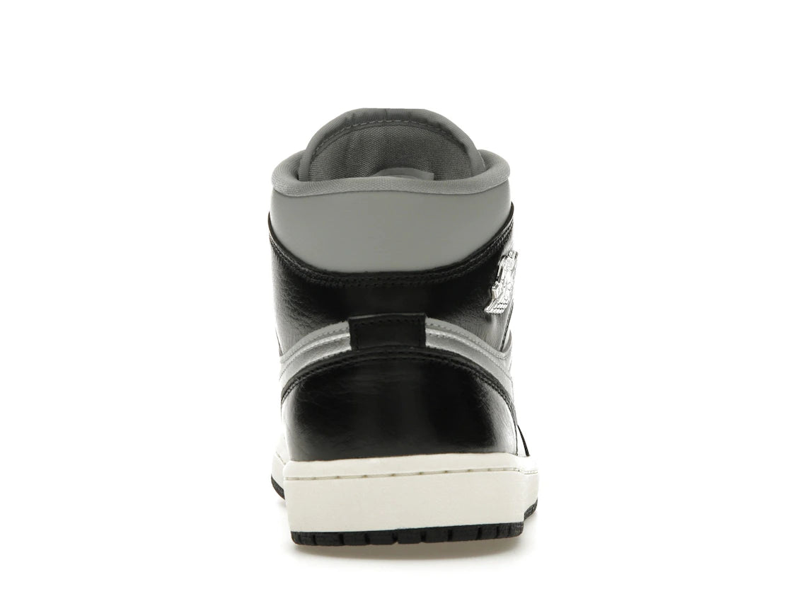 340825 Jordan 1 Mid SE Black Metallic Silver (Women's)