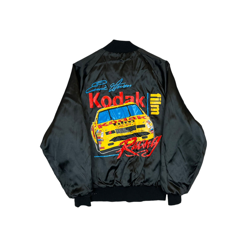 (90s) Ernie Irvan Kodak Film Racing Satin Bomber Jacket