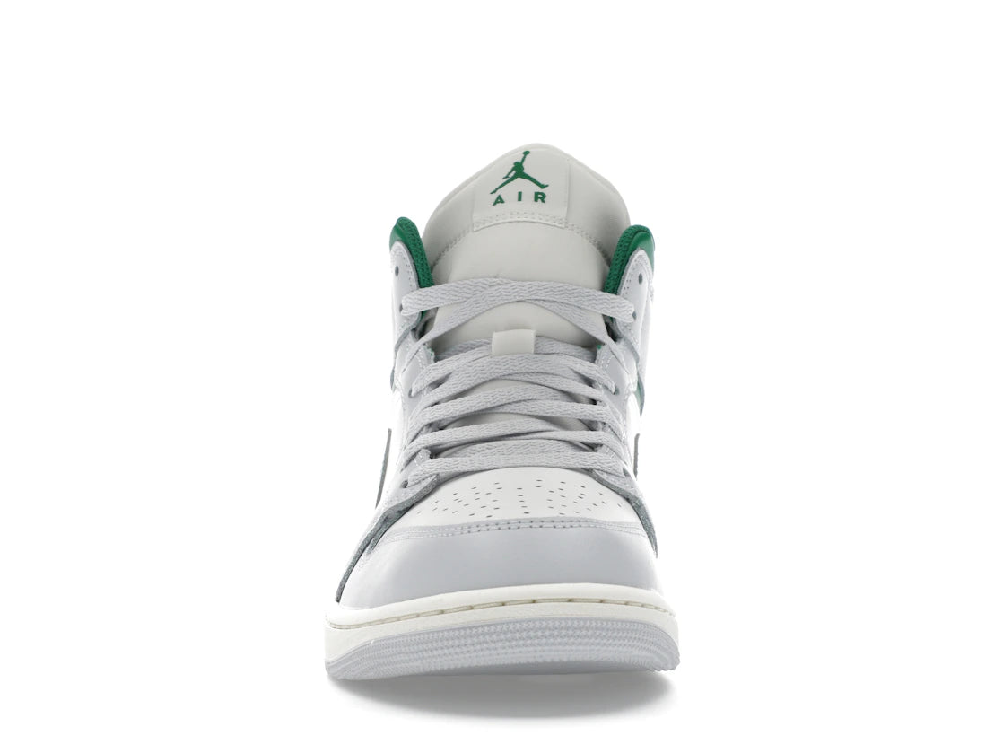 690974 Jordan 1 Mid White Pure Platinum Pine Green