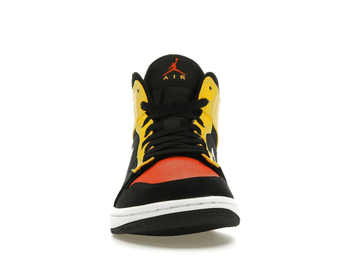 711457 Jordan 1 Mid Black Amarillo Orange