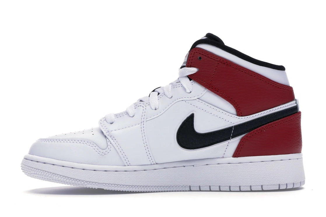 779851 Jordan 1 Mid White Black Gym Red (GS)