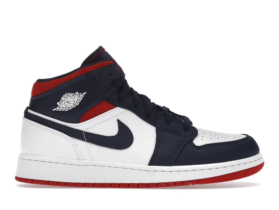 512543 Air Jordan 1 Mid GS 'USA Olympic'