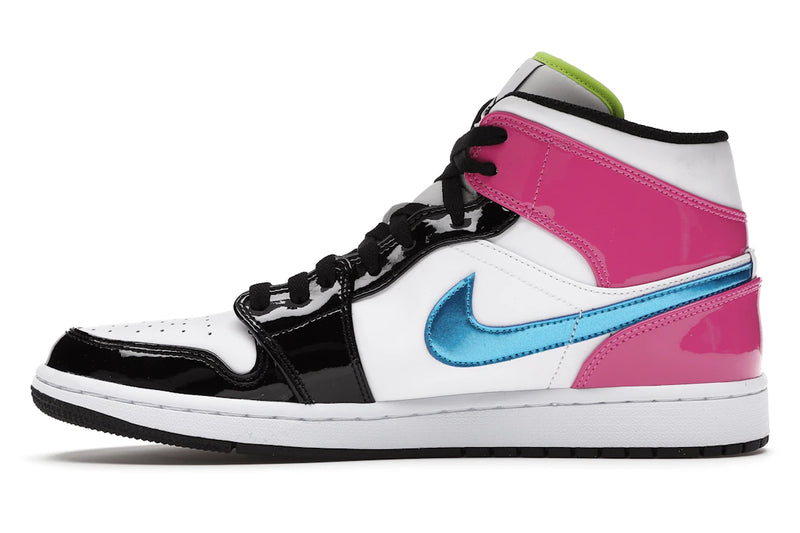 Jordan 1 Mid White Black Cyber Pink