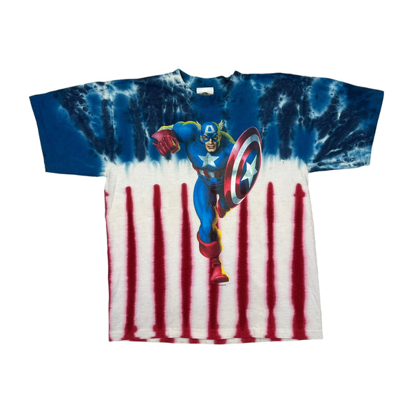 (2000) Captain America Marvel Islands of Adventure Tie Dye T-Shirt