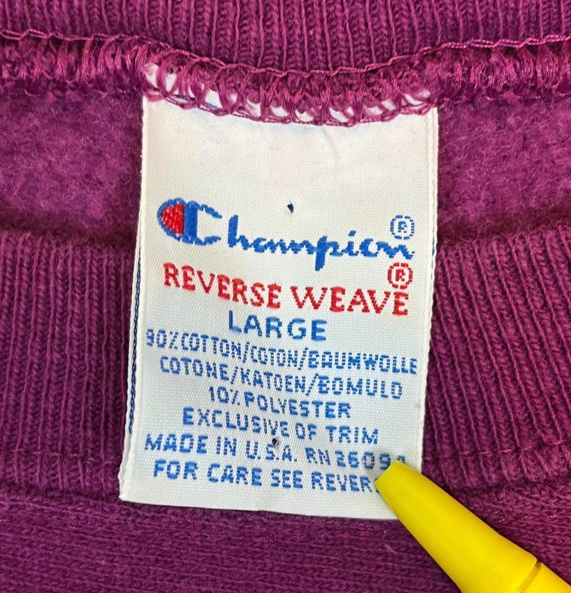 (80s) Champion Reverse Weave Magenta Purple Crewneck