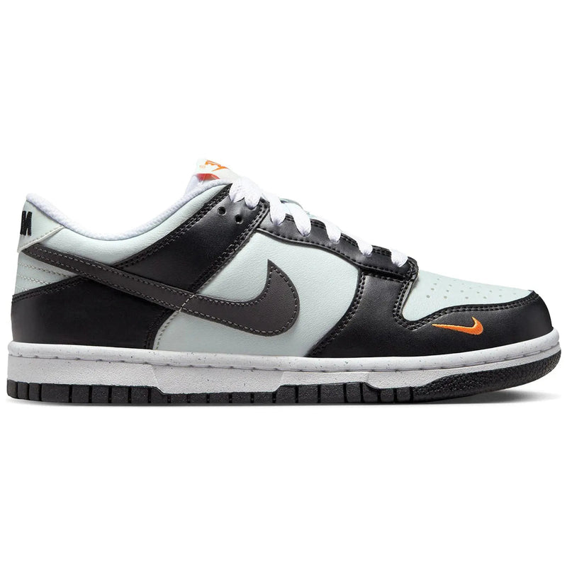 Nike Dunk Low Black Bright Mandarin Mini Swoosh (GS)