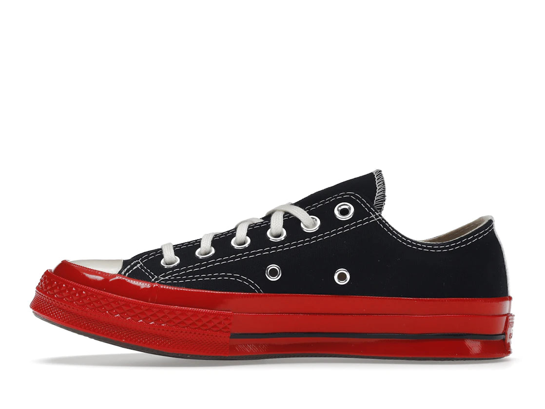 588834 Comme des Garcons PLAY Converse Chuck Taylor All Star 70 Ox Black Red Midsole