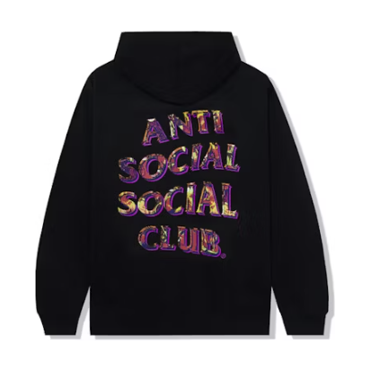 557616 Anti Social Social Club Layer Lock Hoodie Black