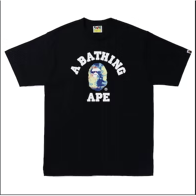 BAPE Tie Dye College Tee 'Black/Multi'