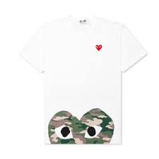 Comme des GarÃƒÂ§ons PLAY Camo Half Heart T-Shirt 'White'