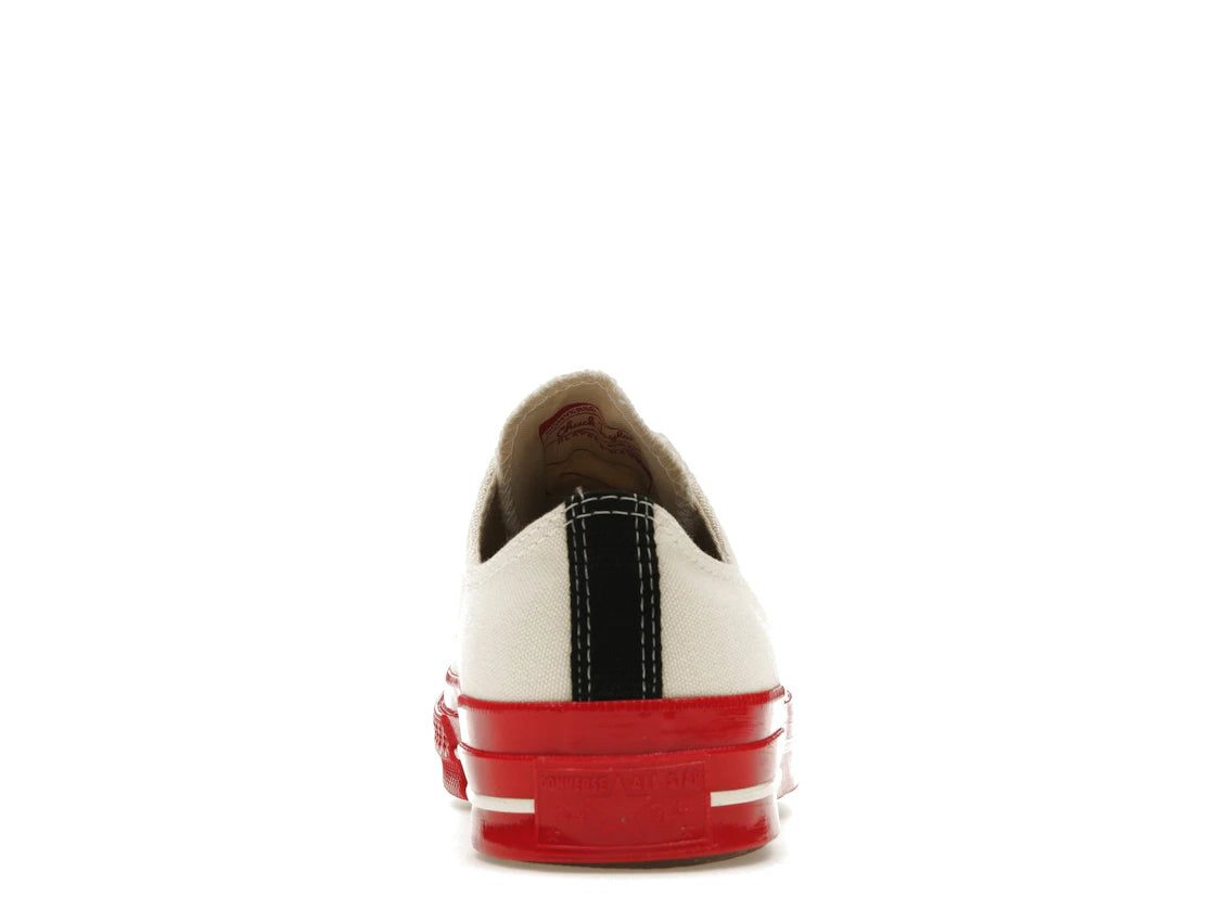 588836 Comme des Garcons PLAY Converse Chuck Taylor All Star 70 Ox White Egret Red Midsole