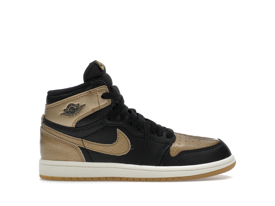 312941 Jordan 1 Retro High OG Black Metallic Gold (PS)