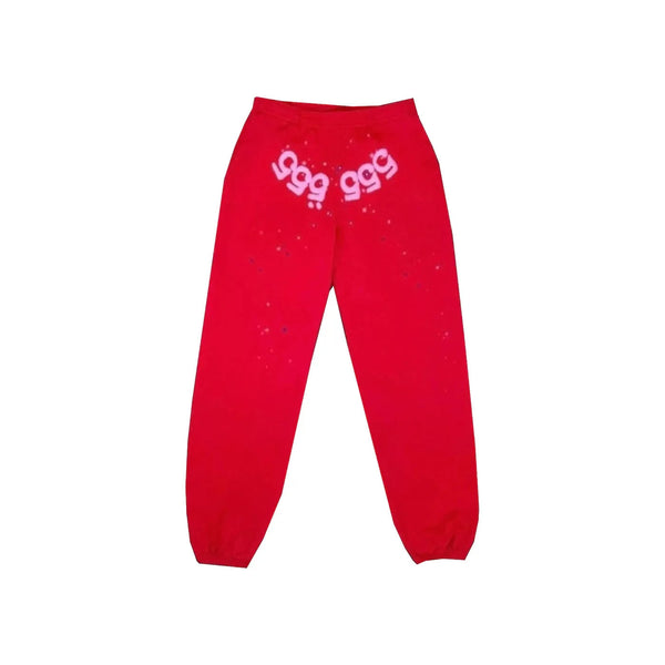 Sp5der Worldwide Red Angel Number 555 Sweatpants Red