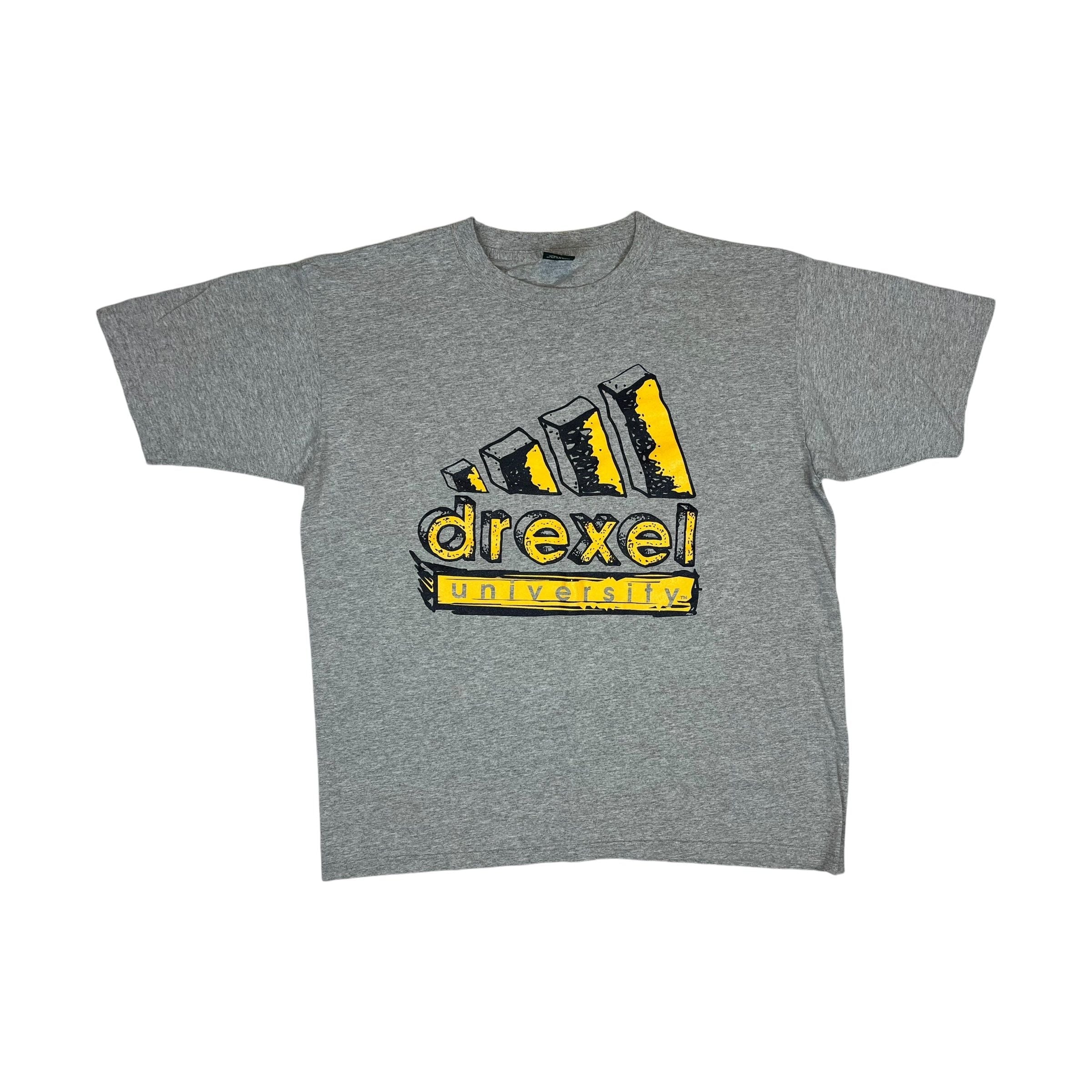 256513 (90s) Drexel University Adidas Logo T-Shirt