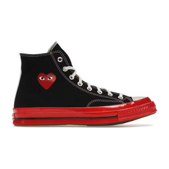 Converse Chuck Taylor All Star 70 Hi Comme des Garcons PLAY Black Red Midsole